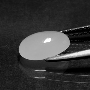 Jadeíta blanco natural de 2,02 ct, corte óvalo, translúcido