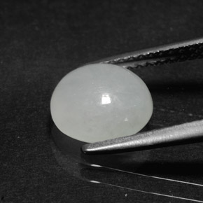 Jadeíta blanco natural de 2,37 ct, corte óvalo, translúcido
