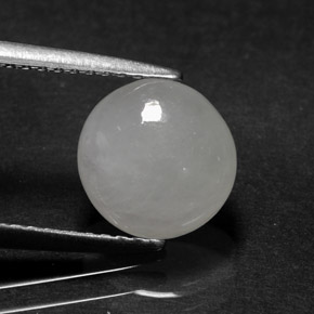 Jadeíta blanco natural de 2,51 ct, corte óvalo, translúcido