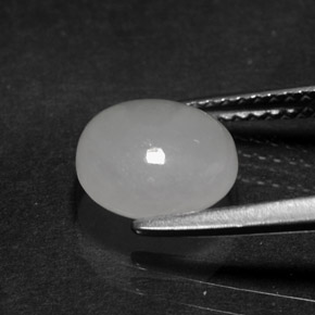 Jadeíta blanco natural de 2,51 ct, corte óvalo, translúcido