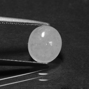 Jadeíta blanco natural de 1,84 ct, corte óvalo, translúcido