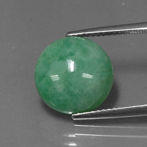 Jadeíta Verde natural de 6.31 ct, Corte Redondo, Opaco