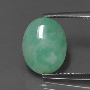 Jadeíta Verde natural de 4.28 ct, Corte Óvalo, Opaco