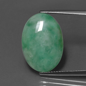 Jadeíta verde natural de 12,72 ct, corte óvalo, opaco