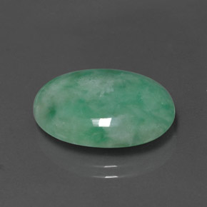 Jadeíta verde natural de 12,72 ct, corte óvalo, opaco