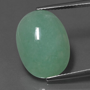 Jadeíta verde natural de 11,52 ct, corte óvalo, opaco