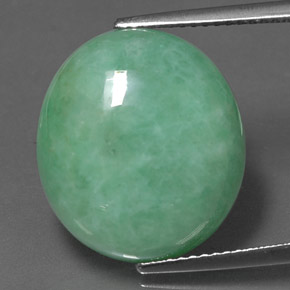 Jadeíta Verde natural de 16.95 ct, Corte Óvalo, Opaco