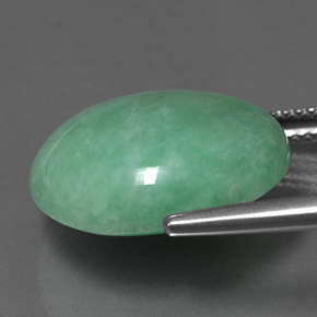 Jadeíta Verde natural de 16.95 ct, Corte Óvalo, Opaco