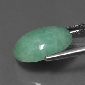 Jadeíta verde natural de 8,83 ct, corte óvalo, opaco