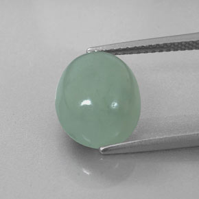 Jadeíta verde natural de 5,35 ct, corte óvalo, translúcido