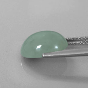 Jadeíta verde natural de 5,35 ct, corte óvalo, translúcido