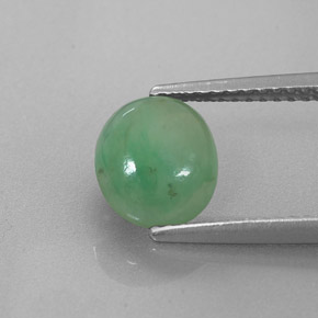 Jadeíta verde natural de 1,80 ct, corte óvalo, translúcido