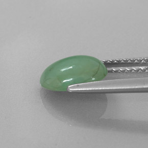 Jadeíta verde natural de 1,80 ct, corte óvalo, translúcido