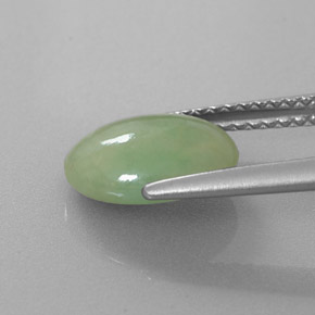 Jadeíta verde natural de 2,78 ct, corte óvalo, translúcido