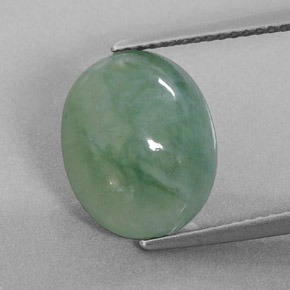 Jadeíta verde natural de 6,25 ct, corte óvalo, translúcido