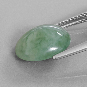 Jadeíta verde natural de 6,25 ct, corte óvalo, translúcido