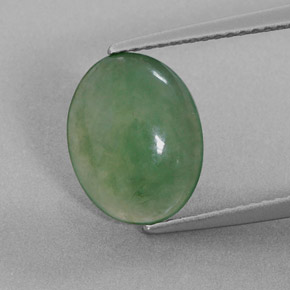Jadeíta Verde natural de 3.08 ct, Ovalada, Translúcido