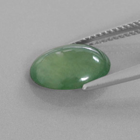 Jadeíta Verde natural de 3.08 ct, Ovalada, Translúcido