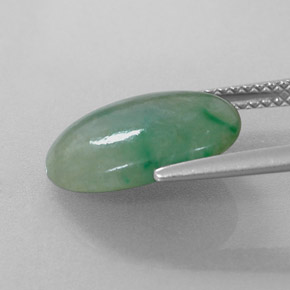 Jadeíta verde natural de 4,88 ct, corte óvalo, translúcido