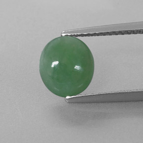 Jadeíta verde natural de 2,32 ct, corte óvalo, translúcido