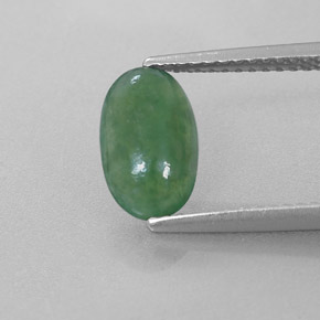 Jadeíta verde natural de 1,56 ct, corte óvalo, translúcido