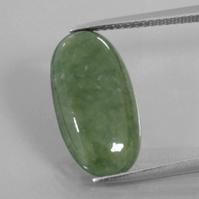 Jadeíta Verde natural de 6.04 ct, Corte Óvalo, Transparente