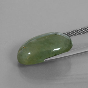 Jadeíta verde natural de 9,98 ct, corte óvalo, transparente