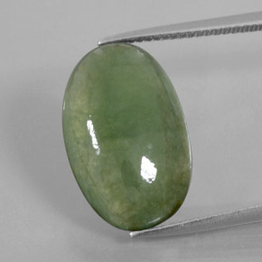 Jadeíta verde natural de 8,99 ct, corte óvalo, transparente