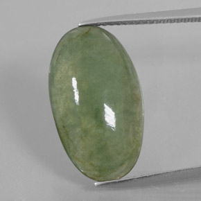 Jadeíta Verde natural de 8.64 ct, Corte Óvalo, Transparente