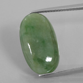 Jadeíta Verde natural de 8.88 ct, Ovalada, Transparente