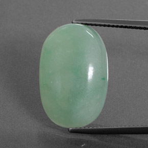 Jadeíta Verde natural de 18.38 ct, Ovalada, Translúcido