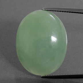 Jadeíta Verde natural de 27.45 ct, Ovalada, Translúcido