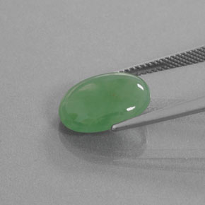 Jadeíta Verde natural de 6.33 ct, Corte Óvalo, Translúcido
