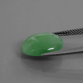 Jadeíta verde natural de 6,55 ct, corte óvalo, translúcido