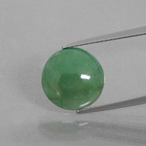 Jadeíta verde natural de 5,27 ct, corte redondo, transparente