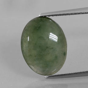 Jadeíta verde natural de 4,16 ct, corte óvalo, transparente