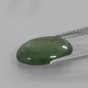 Jadeíta verde natural de 4,16 ct, corte óvalo, transparente