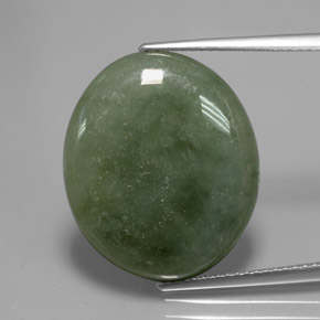 Jadeíta verde natural de 13,76 ct, corte óvalo, translúcido