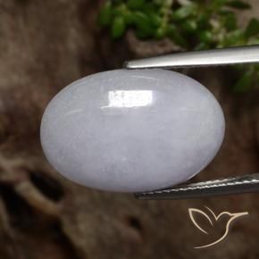 Jadeíta Gris natural de 11.17 ct, Ovalada, Translúcido