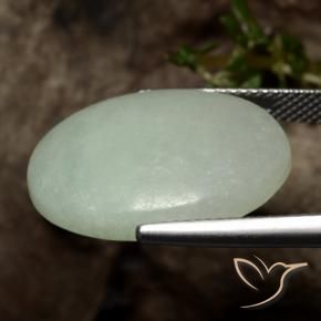 Jadeíta Verde cálido natural de 16.54 ct, Ovalada, Translúcido