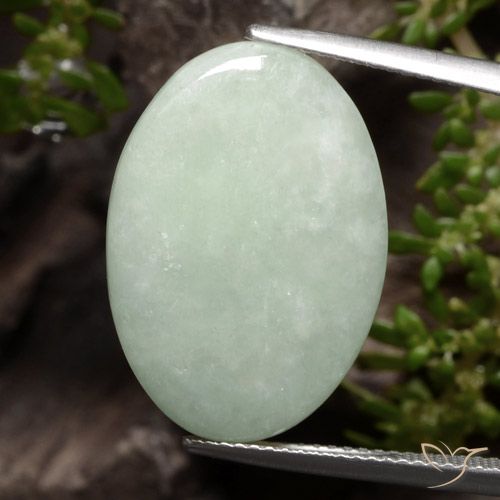 15.94ct Natural Verde amarillento claro Jadeíta, Ovalada, Translúcido