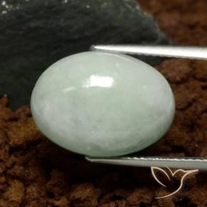 Jadeíta Verde medio natural de 10.19 ct, Ovalada, Translúcido