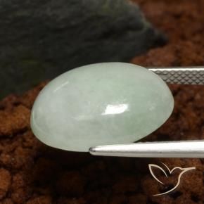 Jadeíta Verde medio natural de 10.19 ct, Ovalada, Translúcido