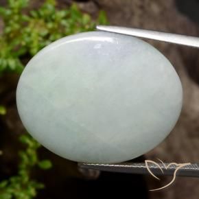 Jadeíta Verde gris claro natural de 33.23 ct, Ovalada, Opaco