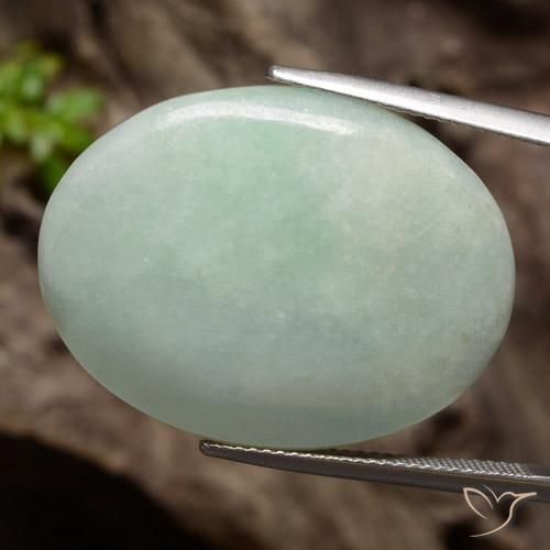 Jadeíta verde natural de 34,76 ct, corte óvalo, translúcido