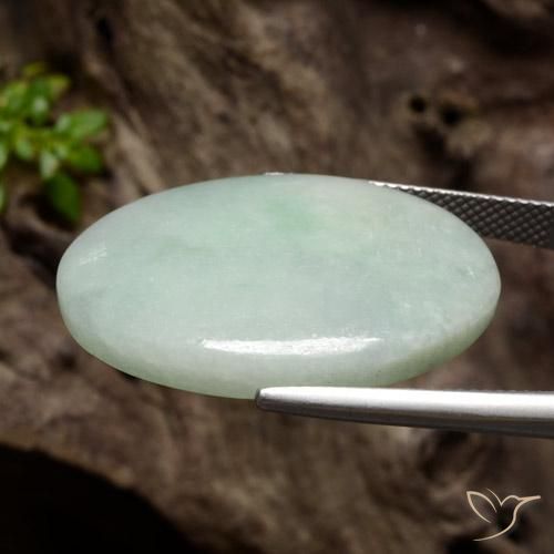 Jadeíta verde natural de 34,76 ct, corte óvalo, translúcido