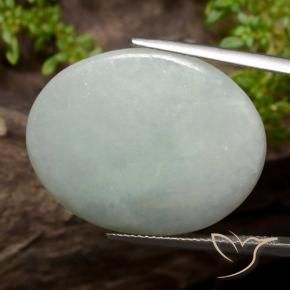 Jadeíta Verde grisáceo natural de 35.48 ct, Ovalada, Translúcido