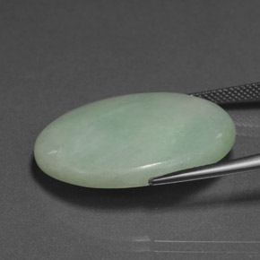 Jadeíta verde natural de 30,33 ct, corte óvalo, opaco