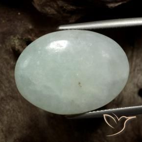 Jadeíta Verde grisáceo natural de 22.22 ct, Ovalada, Translúcido