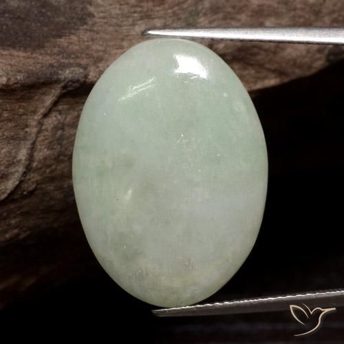21.12ct Natural Verde medio Jadeíta, Ovalada, Opaco